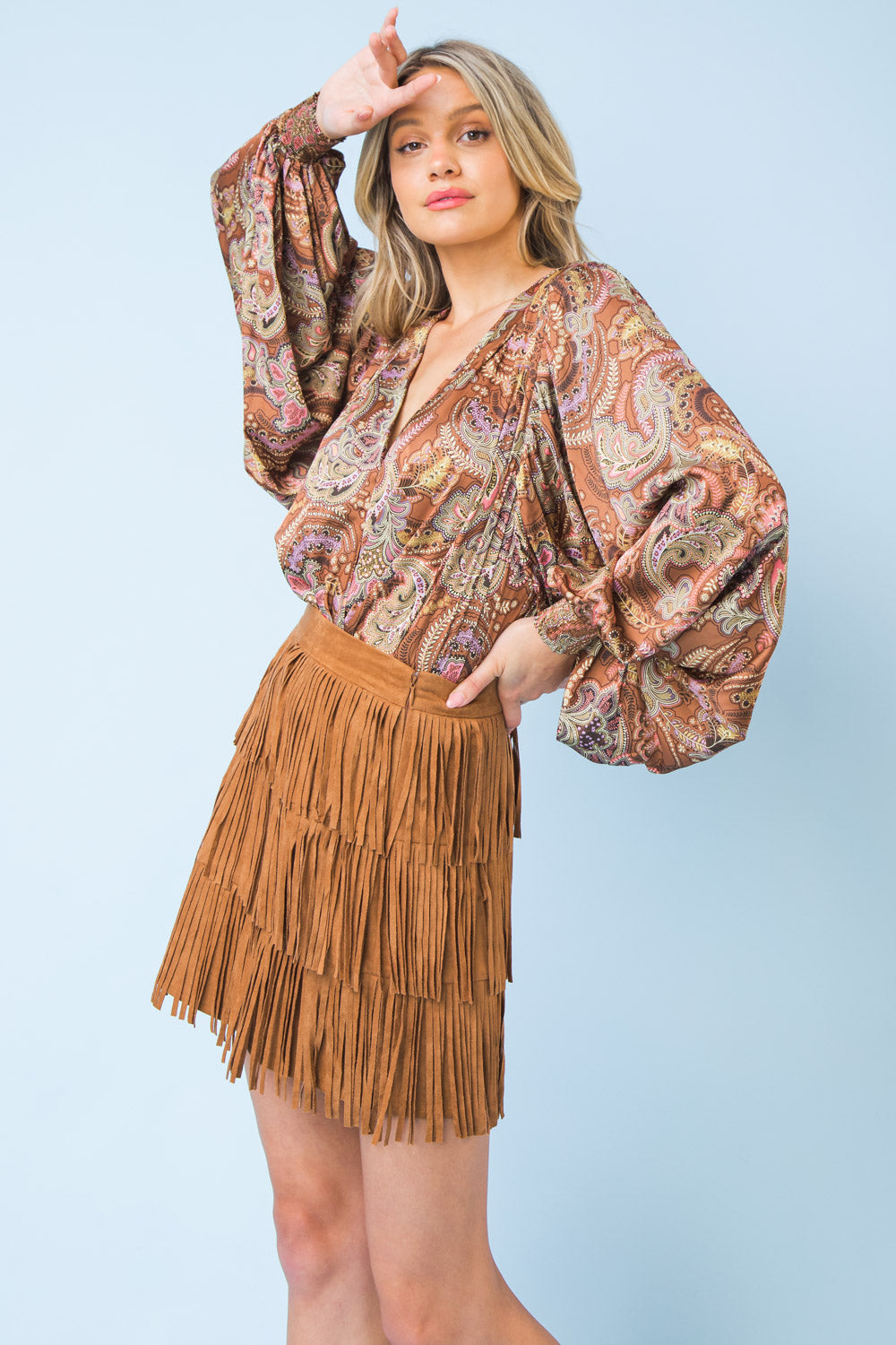 Fringe Mini Skirt