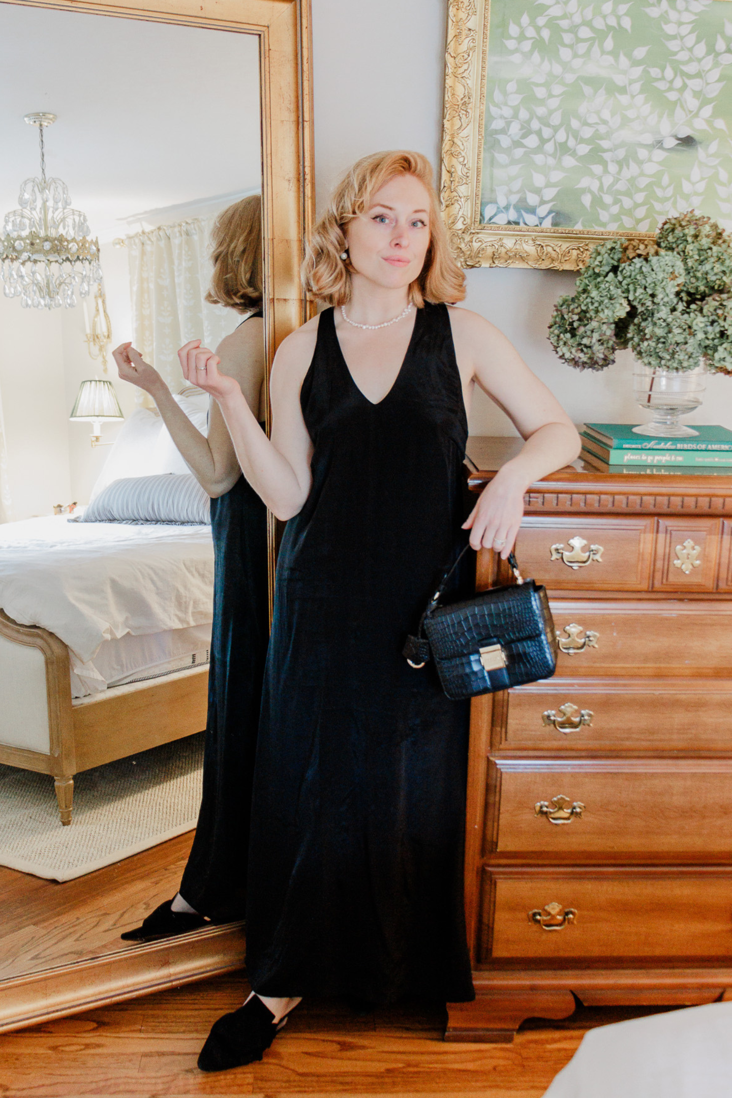 Crossed in Chic Sleeveless Maxi Dress in Black