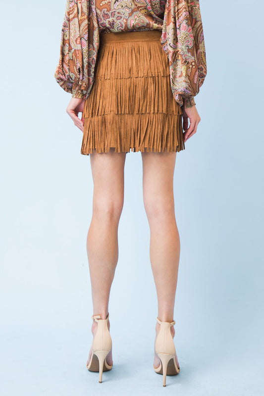 Fringe Mini Skirt